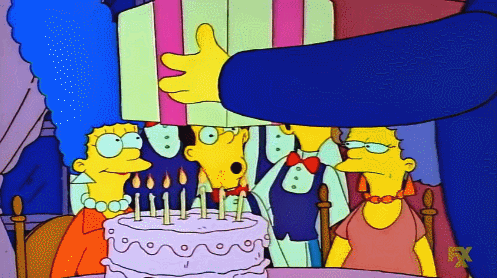 Homer giving Marge a bowling ball for her birthday, the 